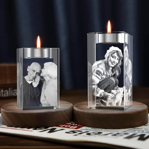 Miniatura 3 de Foto de cristal 3D, regalo conmemorativo personalizado para el día del padre para papá, esposo, abuelo, aniversario personalizado, recuerdo
