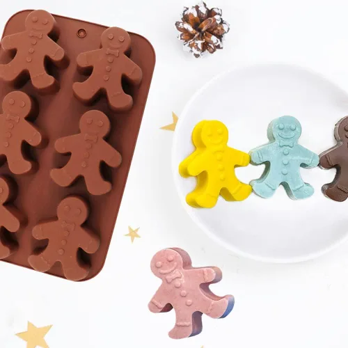 Miniatura 8 de Molde de silicona para hornear, molde de chocolate para hombre de jengibre, molde de jabón para bricolaje