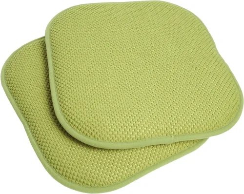 Sweet Home Collection Cojín antideslizante de espuma viscoelástica para silla o asiento (2 unidades), 16 x 16, color verde