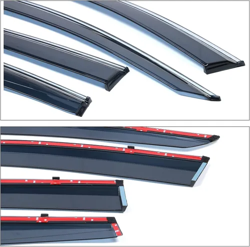 Miniatura 7 de Visera de ventana compatible con Honda CRV 2017-2022, estilo delgado, acrílico, humo, tintado, sol, lluvia, protector de pantalla, deflector