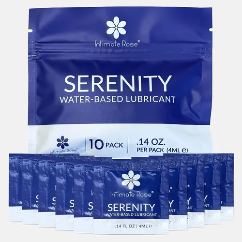 Paquete de viaje de lubricante a base de agua – 10 sobres de un solo uso, lubricante personal de larga duración para hombres, mujeres y parejas -