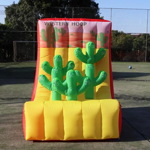 Miniatura 4 de Juego de carnaval inflable 4 en 1, juegos deportivos inflables, juego de aro de baloncesto para juegos escolares, familia,