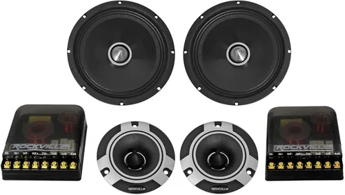 Rockville X8C - Altavoces de audio para automóvil de 8 pulgadas, 1000 W, clasificación CEA, tweeters de titanio, crossovers de audiófilo, bala de