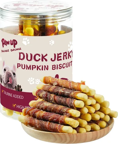 Miniatura 9 de PAWUP Dog Treats - Galletas envueltas en pollo, palitos de calabaza, sin cuero crudo, suaves masticables con taurina, golosinas de entrenamiento