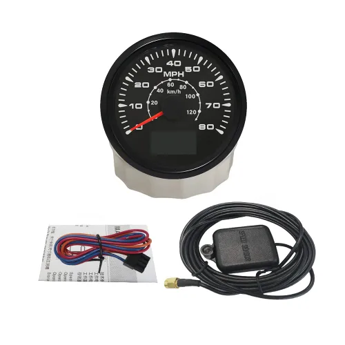 Miniatura 5 de ELING Velocímetro GPS para coche, motocicleta, barco con odómetro 0-80 mph, 0-120 km/h, para ATV, UTV, con 8 luces de fondo de 85 mm Negro+Negro