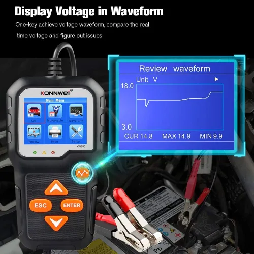 Miniatura 9 de Escáner KW850 OBD2 + probador de batería de coche KW650