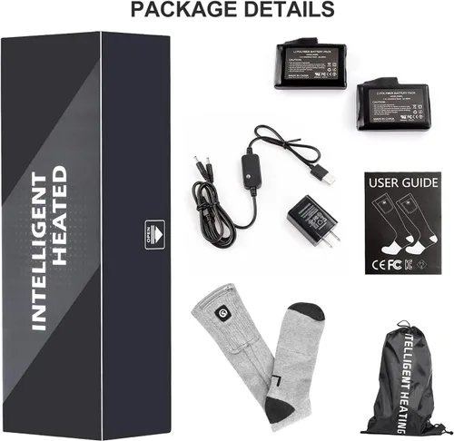 Miniatura 6 de Calcetines térmicos con batería eléctrica recargable de 7.4 V, calcetines largos térmicos para hombres y mujeres, calentadores de pies lavables