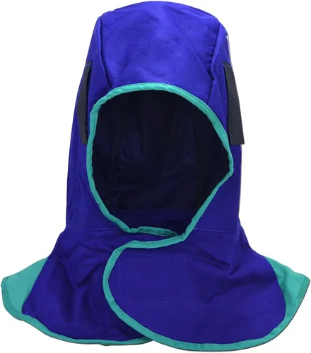 RIVERWELD Capucha de soldadura Tela ignífuga para soldadores Match Soldadura Casco de soldadura Color azul Equipo de seguridad de trabajo Protección