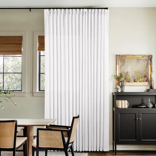 Miniatura 186 de Cortinas de lino natural con pliegues fruncidos de 120 pulgadas de largo para sala de estar, cortinas plisadas con ganchos y lengüeta trasera