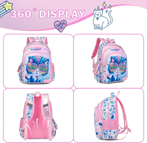 Miniatura 6 de Mochila para niñas, mochila escolar para niñas, Lindos juegos de gatos, Classic
