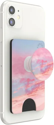 Cartera para teléfono PopSockets con soporte expandible, tarjetero para teléfono - Nubes rosas Rosa (Pink Clouds)