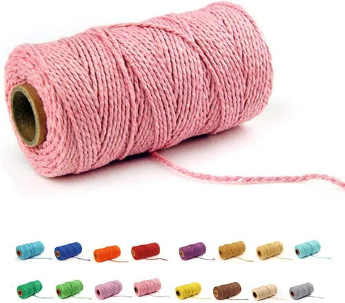 Miniatura 11 de FLIPPED (109 yardas/1.5 mm/35 colores opcionales) 109 cuerdas de macramé para manualidades, cuerda de algodón para macramé, cuerda de panadero, Gris