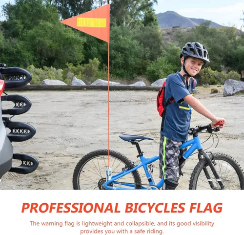 Miniatura 8 de Operitacx Bandera reflectante de seguridad para bicicleta de 11 x 8 pulgadas, bandera de advertencia de alta visibilidad para ciclismo al aire