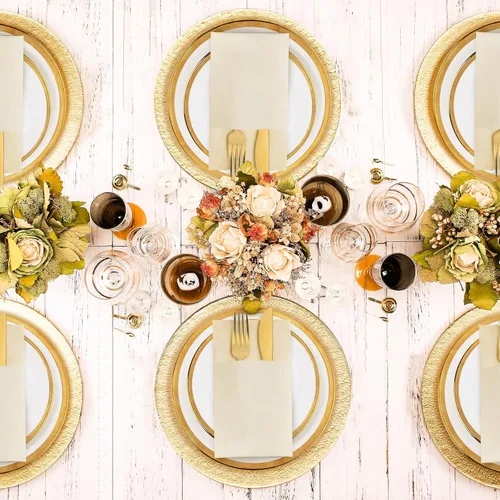 Miniatura 7 de KAMMAK Servilletas de Cena Desechables Beige Tipo Tela Servilletas de Papel con Bolsillo Paquete de 100 Servilletas Plegadas Toalla de Mano
