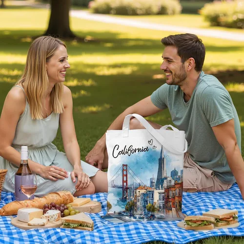 Miniatura 3 de Bolsa de algodón para mujer, regalos de recuerdos, bolsas de tela reutilizables, regalos de diseño artístico de acuarela