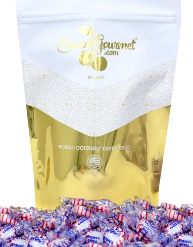 SweetGourmet Caramelo duro de menta sin azúcar, mentas Starlight envueltas, 5 libras, sabor natural, sin gluten, sin grasa, 450 piezas