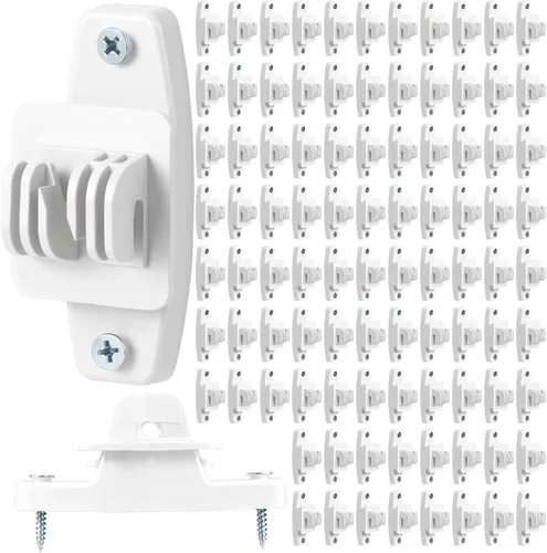 Miniatura 7 de Pushglossy 100 aisladores eléctricos para vallas de alambre, aisladores eléctricos para postes de madera, accesorios para clavos de madera para Negro