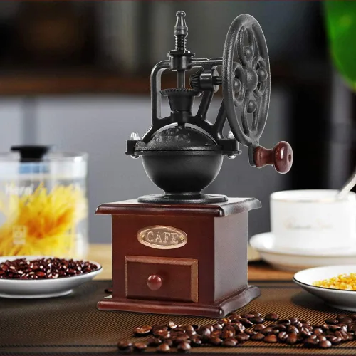 Miniatura 4 de Molinillo de café manual, estilo vintage IMAVO 【Gran regalo】 Molinillo de café de madera, molinillo de grano de rodillo, molinillos de café