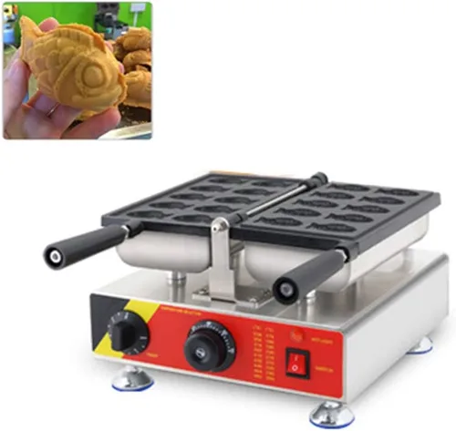Mini máquina para hacer conos de gofres de pescado, pequeña máquina Taiyaki, panadero, pescado japonés en forma de waffle, molde para hacer pasteles
