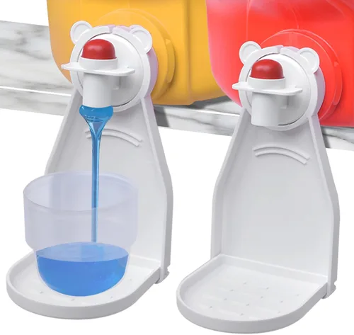 Portavasos de detergente para ropa [paquete de 2] atrapador de goteo de detergente para organizador de lavandería. No más desorden ni fugas Panda Ear