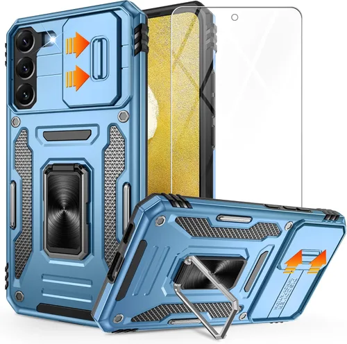 Miniatura 251 de Gritup para Samsung Galaxy S22 Funda con protectores de pantalla HD de 2 paquetes y cubierta deslizante para la cámara, protección contra caídas