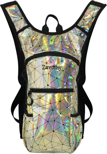 Miniatura 8 de Zavothy Rave Hydration Backpack with 3L Bladder, Colorful Festival Hydration Pack with Side Pockets, Lightweight Water Backpack for EDM, Music