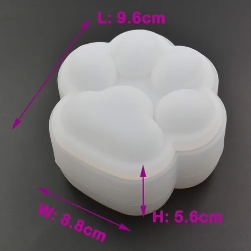 Miniatura 3 de Caja con forma de pata de gato, molde epoxi, molde de resina para bricolaje, lindo contenedor de pata de gato, molde de silicona para almacenamiento
