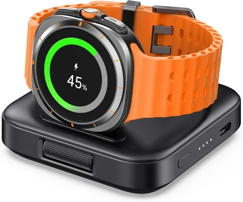 Cargador portátil para cargar Samsung Watch, SwanScout 303S, cargador inalámbrico de 1800 mAh para Galaxy Watch 8 Classic/8/7/Ultra/6/6 Classic/5/5