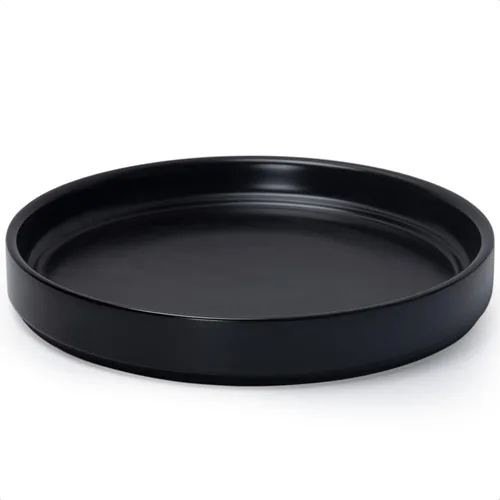 Miniatura 8 de D'vine Dev Maceta Redonda Moderna de Cerámica de 3.7 Pulgadas con Platillo, Bandeja de Drenaje para Macetas de Interior, Negro Mate, 97-T-B-1