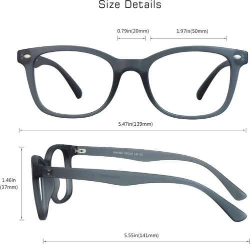 Miniatura 3 de VisionGlobal Lentes de bloqueo de luz azul para mujeres/hombres, antifatiga ocular, lectura en computadora, gafas de TV, elegante marco cuadrado