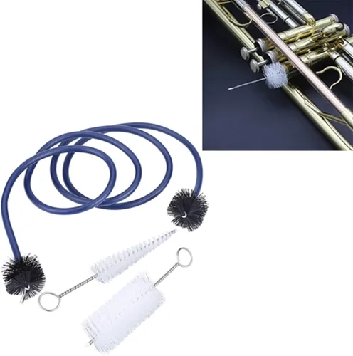 Miniatura 5 de Akozon Kit de limpieza de trompeta Cepillo de serpiente Cepillo de trompeta Cepillo de agujero de trompeta Limpieza de instrumentos Serpiente