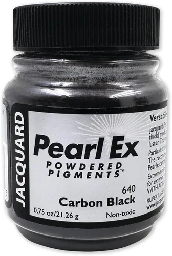 Jacquard Pearl Ex Pigment Powder 0.75 oz negro carbón – Polvo de mica suelta para resina epoxi, acuarelas, tinta de caligrafía y arcilla – Polvo de