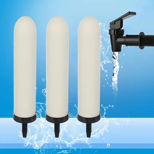 Miniatura 7 de HUI NING Vela de filtro de cerámica de repuesto de 10 pulgadas con carbón activado para sistema de filtro de agua por gravedad de encimera, cubo