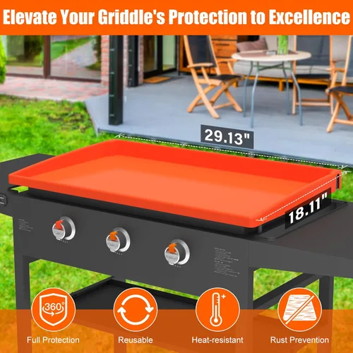 Miniatura 4 de Tapete de silicona para plancha Blackstone - 28 pulgadas, cobertura completa resistente de grado alimenticio, tapete protector para parrilla