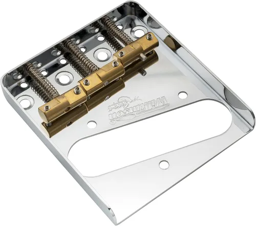 Miniatura 5 de Wilkinson WTB Vintage Telecaster Bridge 3 Sillines de latón compensado para guitarra eléctrica estilo Tele, negro