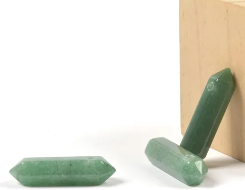 Miniatura 4 de Varita hexagonal de aventurina verde de 1.260 in, piedra preciosa natural, para hacer joyas, cuentas curativas de reiki para chakras, reiki, agujero