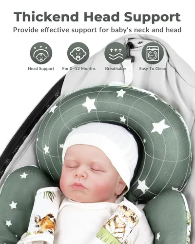 Miniatura 2 de Inserción para bebé Compatible con columpio 4moms Mamaroo y silla de auto para bebé, incluye 3 bolas de repuesto, inserción reversible para recién