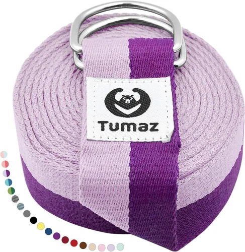 Miniatura 15 de Tumaz Yoga Strap/Stretch Bands [15+ Colors, 6/8/10 Feet Options] with Extra Safe Adjustable D-Ring Buckle, Durable and Comfy Delicate Texture - Best