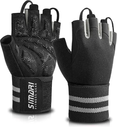 Miniatura 9 de SIMARI Guantes transpirables de entrenamiento para hombres y mujeres, guantes de levantamiento de pesas con acolchado, agarre, protección completa