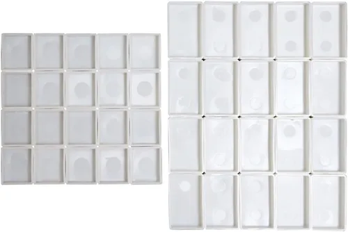FCLUB Sartenes vacías de acuarela – 20 sartenes completas (3ml) y 20 sartenes medias (2ml), sartenes de pintura de acuarela de plástico rellenables