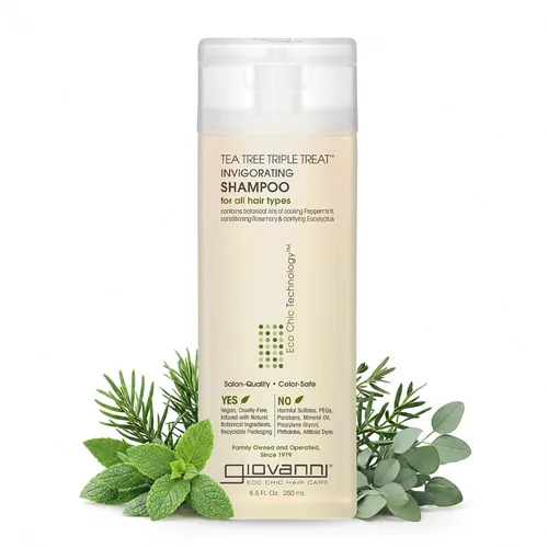 Miniatura 11 de Champú revitalizante Giovanni Tea Tree Triple Treat - Menta refrescante, eucalipto y romero, fortalece y rejuvenece el cabello y el cuero cabelludo