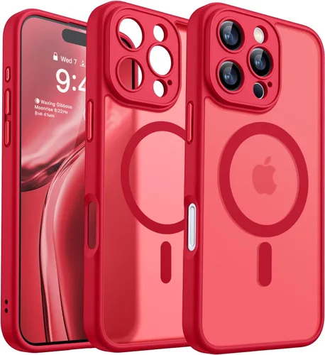 Miniatura 34 de CANSHN Funda magnética compatible con iPhone 17 Pro, mejorada [protección completa de la cámara] [compatible con Magsafe] [mate translúcido] funda