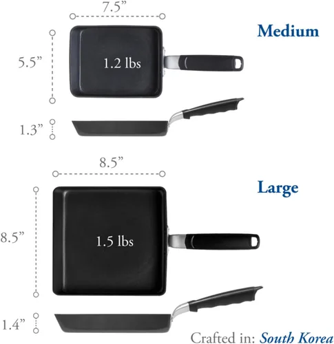Miniatura 5 de TECHEF - Molde para tortilla de huevo japonés, Tamagoyaki, sartén antiadherente, libre de PFOA, apto para lavavajillas, listo para inducción, Negro
