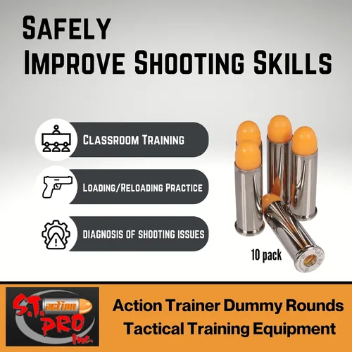 Miniatura 3 de S.T. Action Pro 38 Rondas especiales de simulación – Rondas de simulación de entrenador de seguridad naranja, munición reutilizable