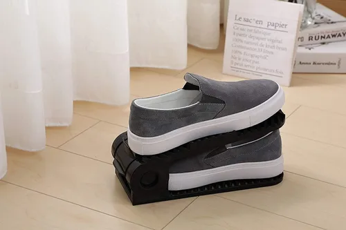 Miniatura 5 de Organizador de ranuras para zapatos, 20 unidades, ajustable, apilador, ahorro de espacio, soporte para zapatos de doble plataforma para organización