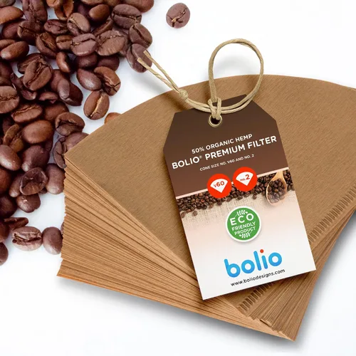 Miniatura 2 de Filtros de café sin blanquear n.º 2 de alta calidad, papel japonés pesado de 100 unidades, 1.90 oz, para V60 y verter encima, pulpa virgen y 50%
