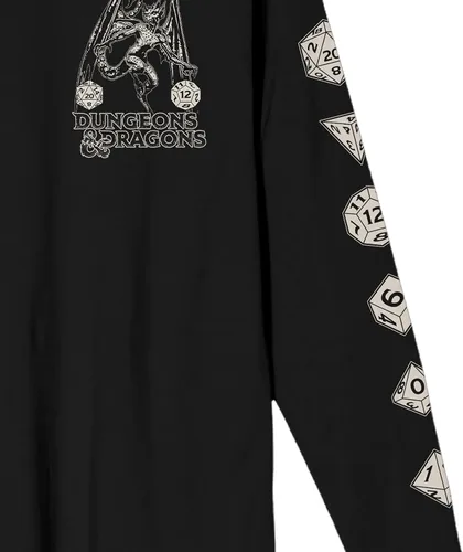 Miniatura 3 de Dungeons & Dragons Drawing & Dice Art Camiseta negra de manga larga para adultos