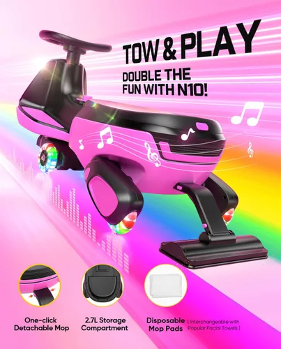 Miniatura 2 de FanttikRide N10 Classic Coche Eléctrico Wiggle con Pedal, Batería Recargable Tipo-C, Trapeador Desmontable con Un Solo Clic, GlideWiz, Antivuelco