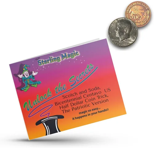 Miniatura 8 de Ted's Sterling Magic Scotch and Soda Bicentennial Centavo Genuine US Half Dollar Coin Trick, la versión patriótica (edición Deluxe)