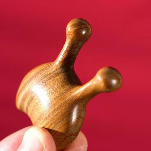 Miniatura 4 de Beaupretty Herramienta de masajeador de nariz, raspador de acupuntura facial de madera, pequeño masajeador portátil para raspado de nariz para uso